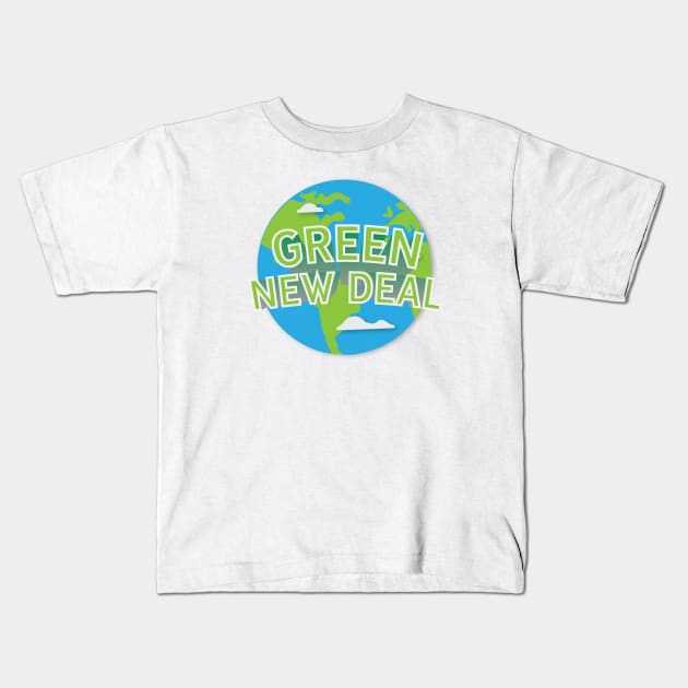 Green New Deal Kids T-Shirt by yayo99